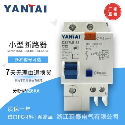 廠銷DZ47LE-63 1P 漏電 小型漏電斷路器 空氣開關 漏電保護開關
