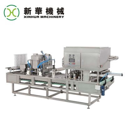 全自動塑料果凍杯液體膏體固體酸奶巧克力冰淇淋全自動灌裝封口機