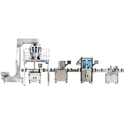 全自動稱重堅果瓜子分裝機(jī)混合水果麥片定量稱重灌裝包裝線