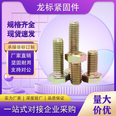 批發8.8級高強度鍍鋅外六角螺絲螺栓螺釘全牙半牙M8M10M12M16M20