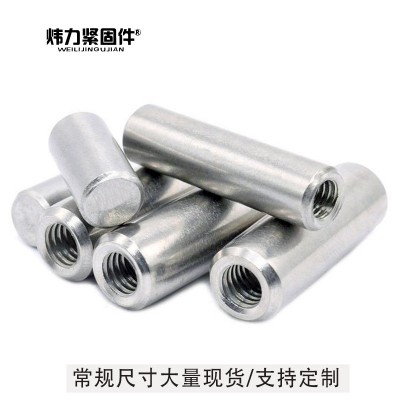 軸承鋼GB120內螺紋圓柱銷 45碳鋼淬火帶孔定位銷釘 304不銹鋼銷子