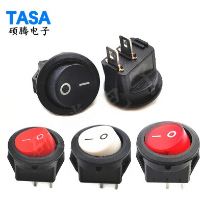 小圓形下方船型開關KCD11兩檔兩腳開孔15mm小電器滅蚊燈風扇開關