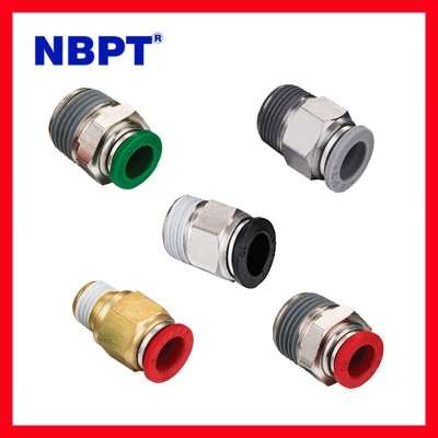 銅快速接頭氣動氣管氣動接頭黃銅直通外螺紋外牙4mm6mm8mm12mm16