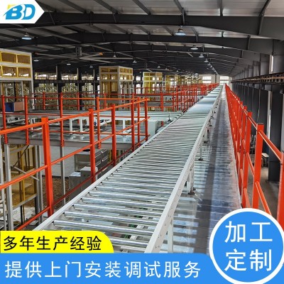 滾筒輸送機無動力傳送帶流水線輸送機 爬坡食品上料機輥筒輸送機
