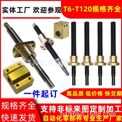 梯形絲桿加工t型螺桿螺母非標訂定 制做絲杠正反牙米思米套裝廠家