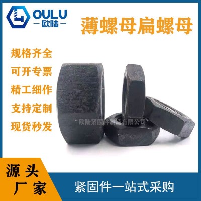 8級細牙扁螺母GB6173細扣六角薄螺帽高強度扁螺母防止厚螺母松動
