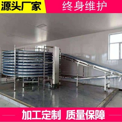 山東面包螺旋冷卻塔廠家玉米果蔬螺旋速凍塔水餃螺旋速凍隧道