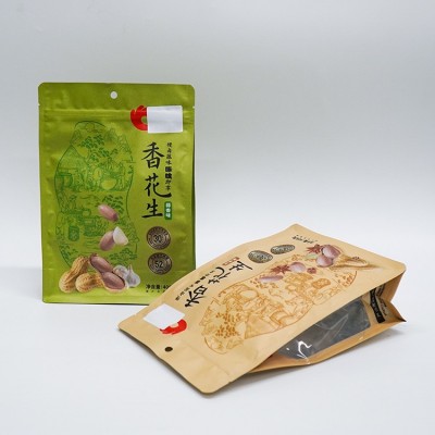 通用鋁箔袋五香花生包裝袋開窗透明八邊封自立袋塑料堅果食品袋