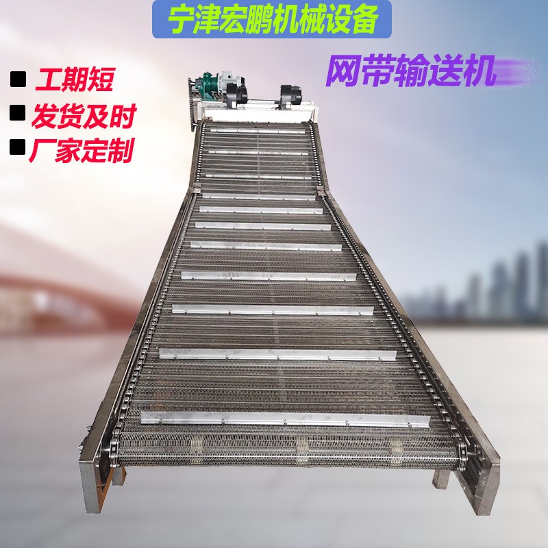 提升網帶輸送機 小型傳送機食品輸送設備 不銹鋼鏈板上料提升機