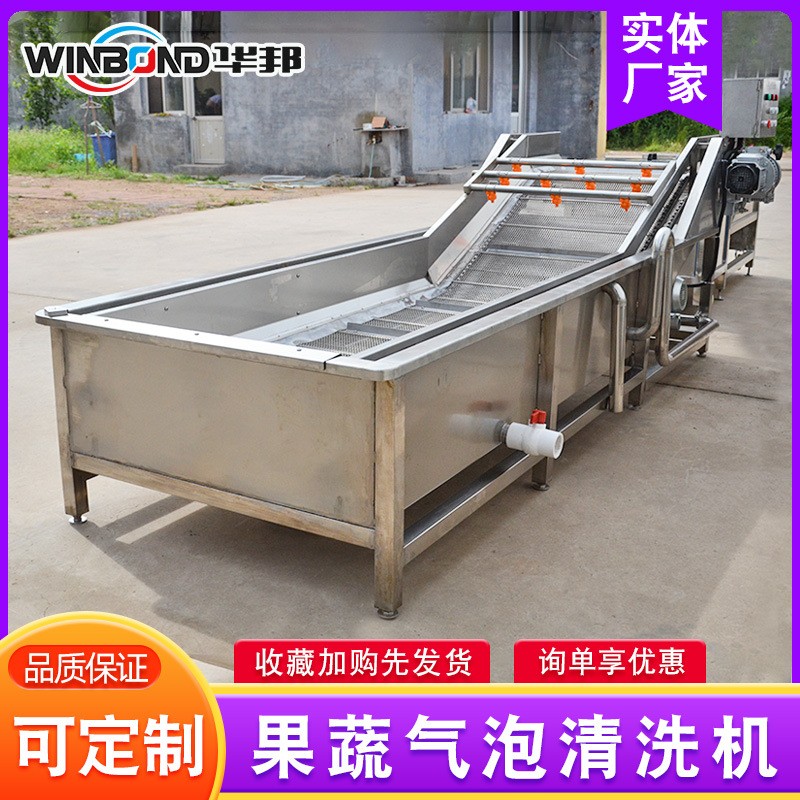 大型不銹鋼噴淋式清洗機 海鮮類自動掛冰機 空心菜氣泡清洗流水線
