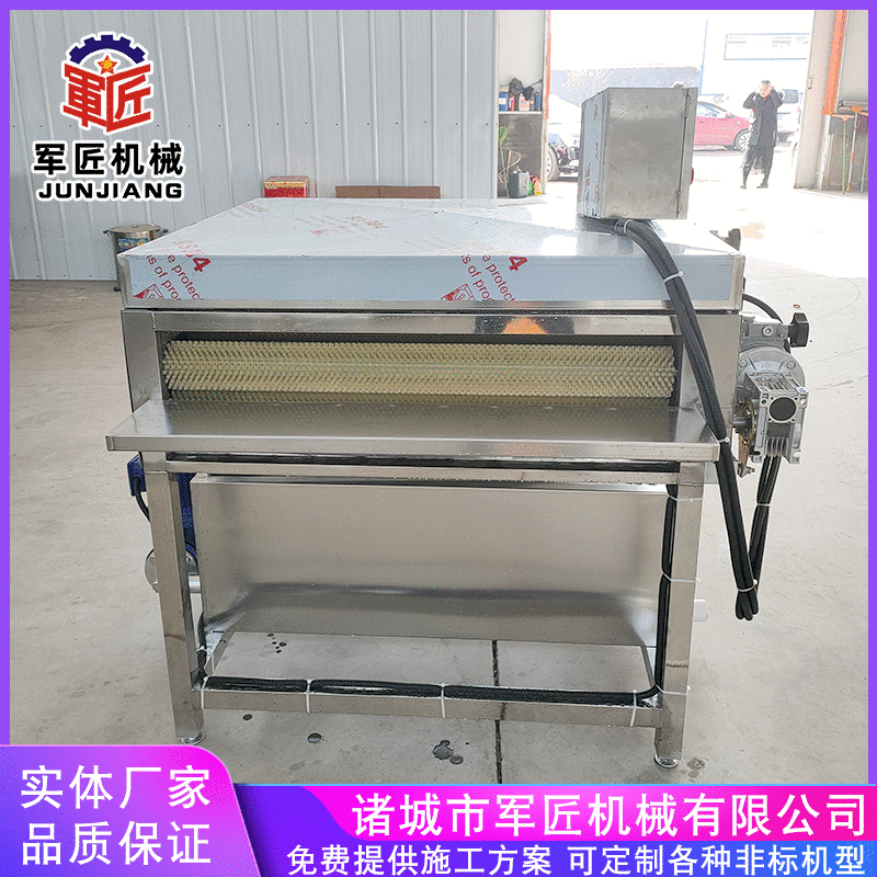 箬竹葉白果葉刷洗機(jī) 循環(huán)水洗葉機(jī) 全自動雙層毛刷粽葉清洗機(jī)