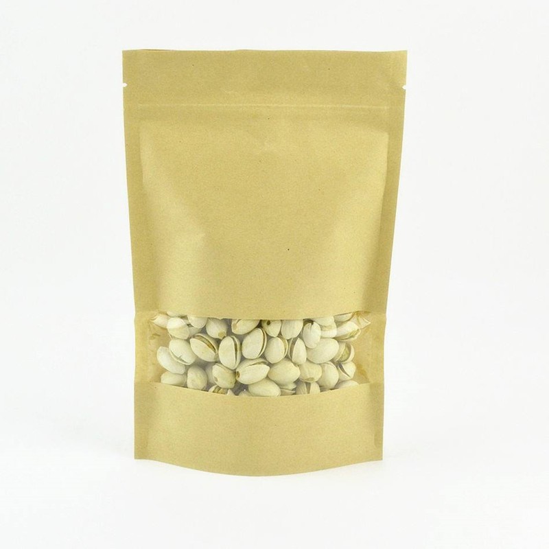 現貨開窗黃牛皮紙自封袋 休閑食品包裝密封袋 零食茶葉自立包裝袋