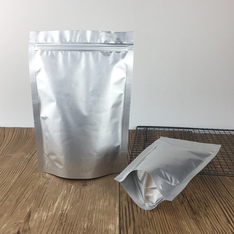 自立拉鏈自封袋純鋁直立自封袋食品包裝袋茶葉密封骨袋批發