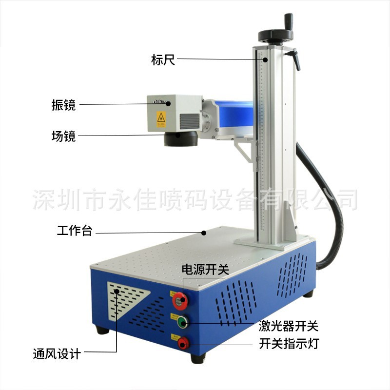 小型桌面激光光纖打標機金屬塑膠生產日期輕便打碼機