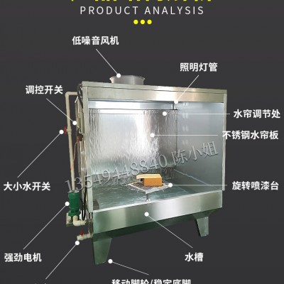 河北水簾柜噴油柜噴漆水淋柜江蘇不銹鋼噴漆柜浙江環保水簾機
