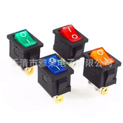船型開關KCD1 21*15MM12V帶LED燈 三腳醫療器械翹板開關  100個
