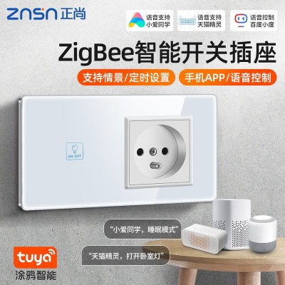 正尚C8涂鴉Zigbee觸摸80歐規(guī)智能開(kāi)關(guān)語(yǔ)音音響alexa Google開(kāi)關(guān) 1只