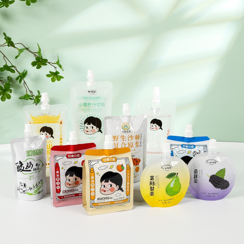 吸嘴式液體包裝袋食品級飲品自立吸嘴袋便攜塑料密封包裝袋可制定