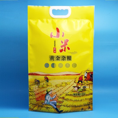 廠家批發(fā)手提式便攜式小米包裝袋真空密封雜糧塑料打包袋子