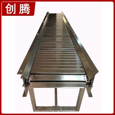 耐用不銹鋼環形電動鏈板輸送機 移動式小型動履帶鏈板物流輸送機