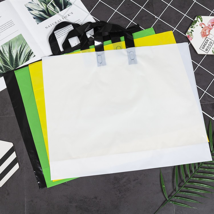 純色PE塑料手提袋禮品化妝品服裝購(gòu)物袋塑料包裝手提袋可做logo