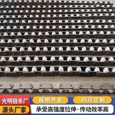 雙節(jié)距尼龍滾珠鏈條 大滾珠雙節(jié)距304不銹鋼彎板鏈條工業(yè)傳動鏈條