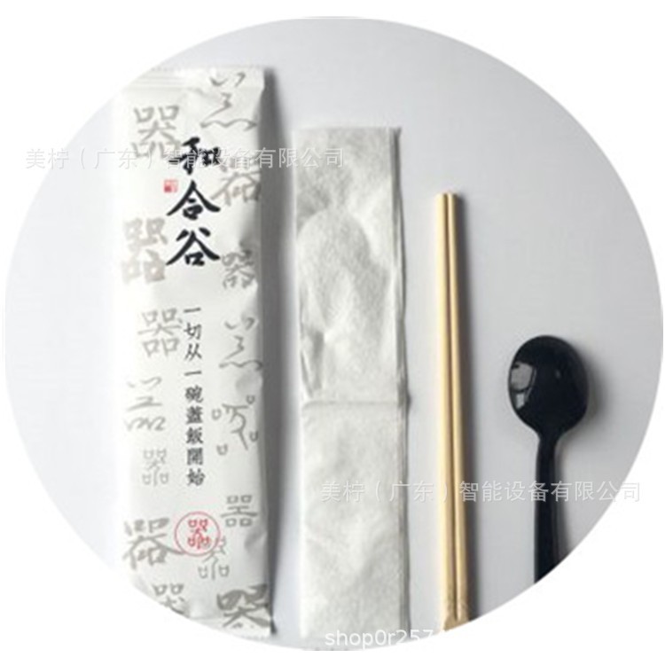 工廠250x枕式伺服全自動包裝機一次性筷子勺子紙巾套裝自動包裝機